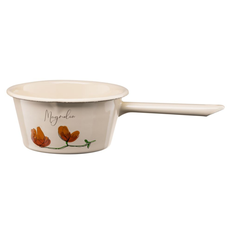 Rondel emaliowany z rączką FLORES 14cm/0,6l wzór 1